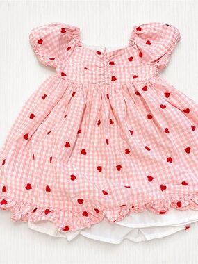 Isaac Mizrahi Pink Gingham Dress with Heart Detail